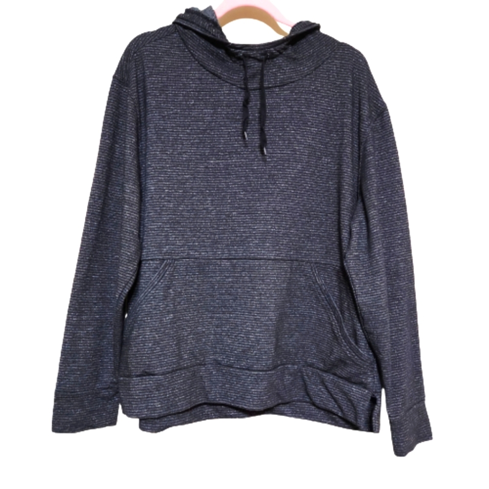 CHAMPION ELITE Black & Silver Cowl Neck Hooded Pullover Sweat Shirt XXL #0136